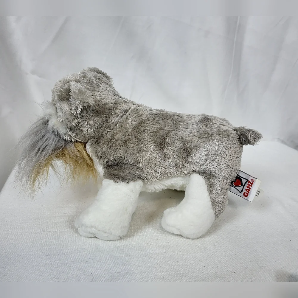 Ganz Webkinz White‎ Gray Schnauzer Dog Stuffed Plush Toy Collectible 10